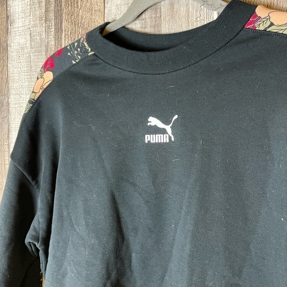 PUMA Floral Trend All Over Crop Crew Sweatshirt - Picture 5 of 7